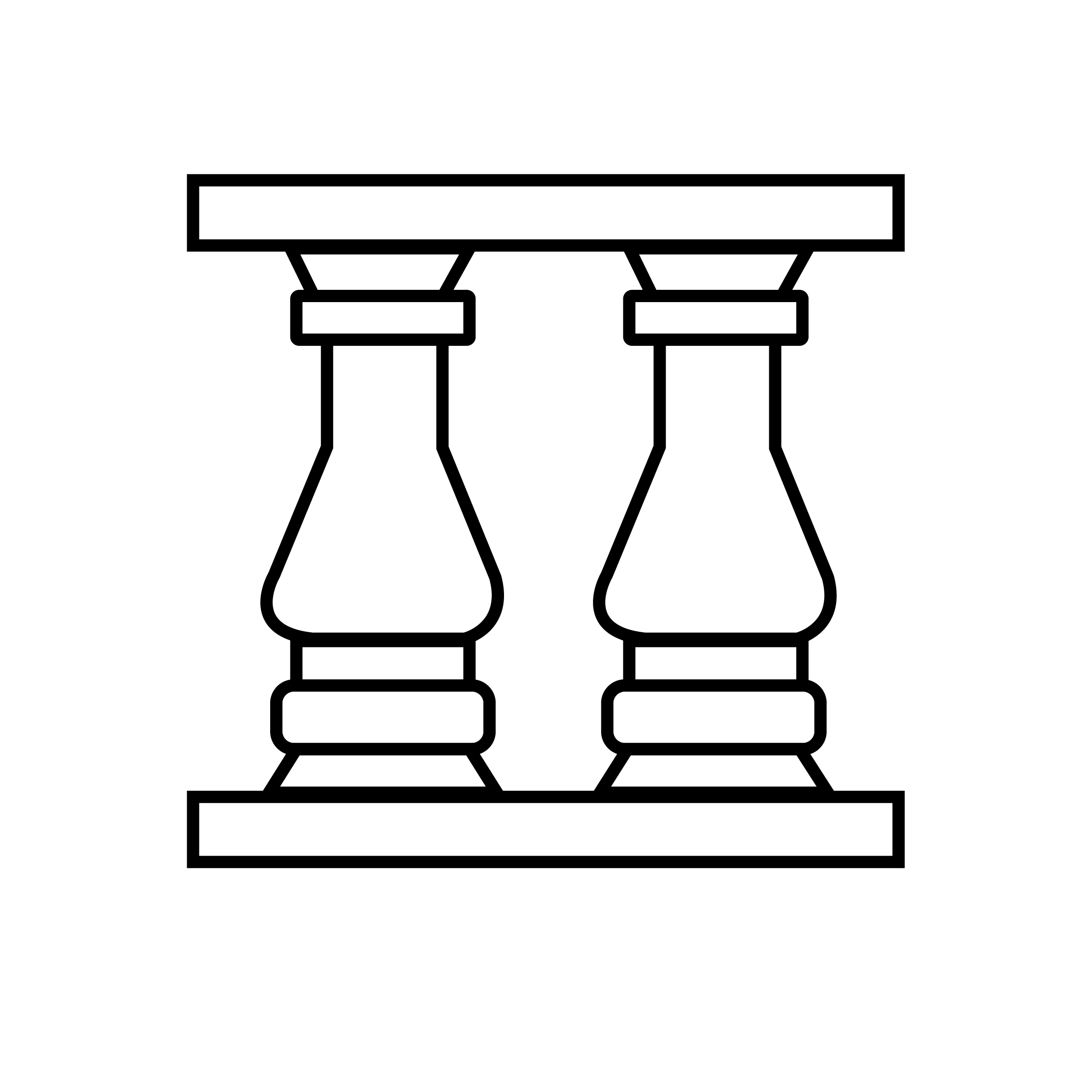 Line drawing of a classical architectural baluster on a white background